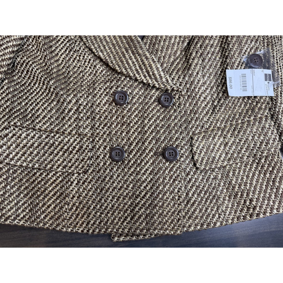 Worthington Women's Blazer Jacket Size 12 Brown/Cream Plaid Business Career NWT - Picture 3 of 4